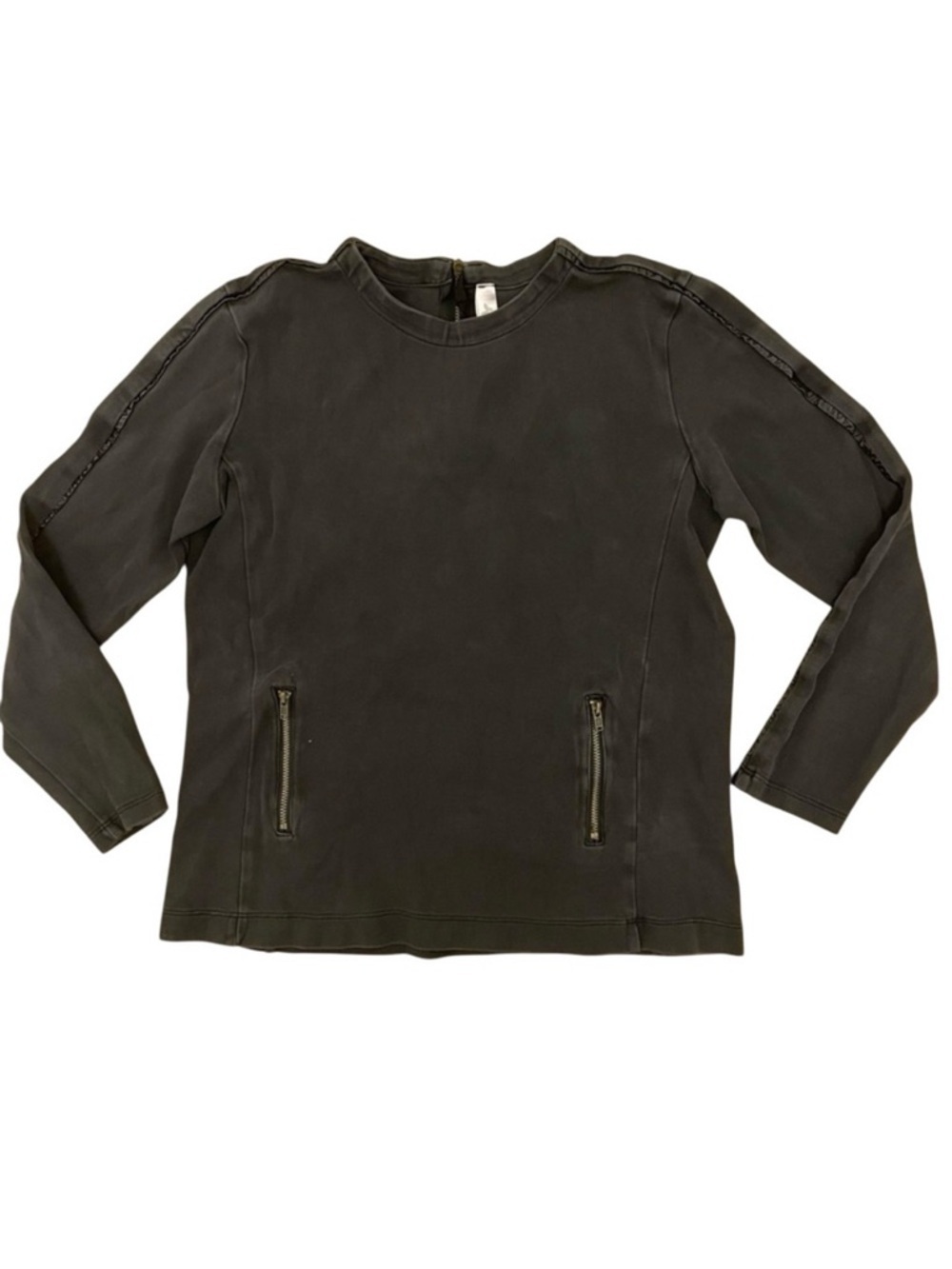 4/$25 Junee Jr Zipper Pocket Front Top Girls Size Medium Black Long Sleeve